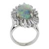 Image 8 : Vintage White Gold Oval Cabochon Opal & Diamond Ballerina Halo Cocktail Ring
