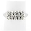 Image 1 : Vintage 14k White Gold.45 ctw Dual Two Row Round Fishtail Prong Diamond Band Rin