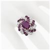 Image 5 : Vintage Platinum 6.90 ctw GIA Oval Pink Ceylon Sapphire Round Diamond Swirl Ring