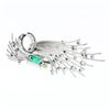 Image 3 : Antique Handmade Platinum 7.3 ctw GIA Colombian Emerald Round Diamond Wire Brooc