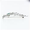 Image 5 : Antique Handmade Platinum 7.3 ctw GIA Colombian Emerald Round Diamond Wire Brooc