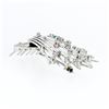 Image 7 : Antique Handmade Platinum 7.3 ctw GIA Colombian Emerald Round Diamond Wire Brooc