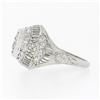 Image 6 : Vintage Platinum 1.21 ctw GIA Old European Diamond Dome Filigree Engagement Ring