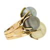 Image 5 : 18k Rose Gold Tahitian Pearl & Rutilated Quartz Large High Profile Cocktail Ring
