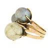 Image 6 : 18k Rose Gold Tahitian Pearl & Rutilated Quartz Large High Profile Cocktail Ring