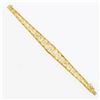 Image 5 : 18k Gold 0.46 ctw Diamond Emerald Open Textured Graduated Strap Statement Bracel