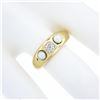 Image 3 : Antique 14k Yellow Gold 0.28 ctw European Diamond w/ 3.9mm Pearl Accents Band Ri