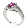 Image 9 : 18k White Gold 1.71 ctw Oval Prong Pink Sapphire & Round Diamond Engagement Ring