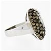Image 5 : 10k White Gold 3.10 ctw Brown and White Diamond Leaf Heart Cluster Ring