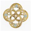 Image 1 : Antique Victorian 14k Gold Infinity Love Knot Enamel Bead Work Brooch w/ Diamond