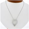Image 1 : Vintage 14K Gold 1.26 ctw Round Baguette Diamond Large Open Heart Pendant & Chai