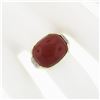 Image 4 : Vintage 18K Yellow Gold FINE GIA Cabochon Orangy Red Coral Baguette Diamond Ring
