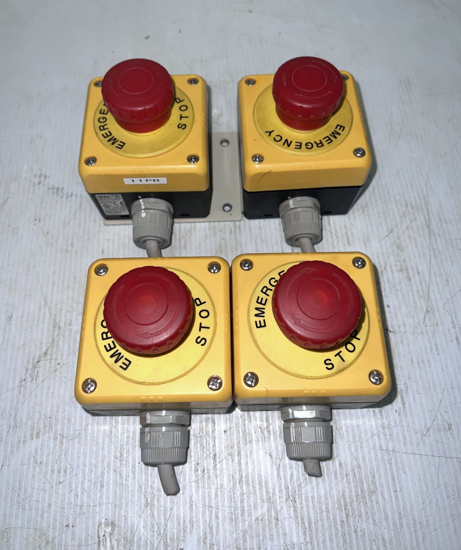 Lot of (4) IDEC #FB Control Boxes with Push Buttons