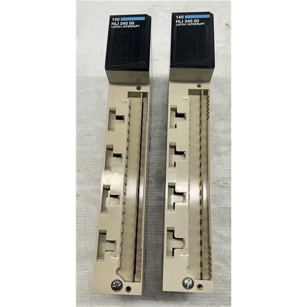 (2) Schneider Automation #140 HLI 340 00 TSX Quantum Latch/Interrupt 24VDC Sink/Source