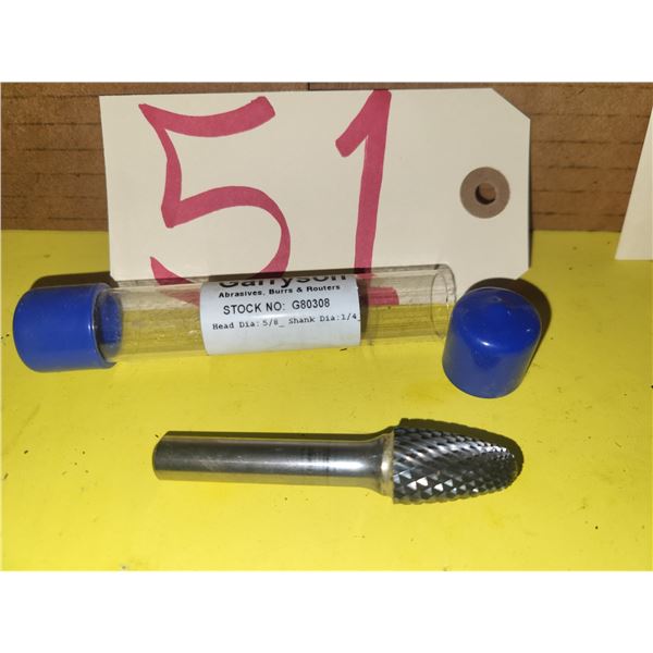 GARRYSON Carbide Burr shank 1/4" for hard steel / Stainless