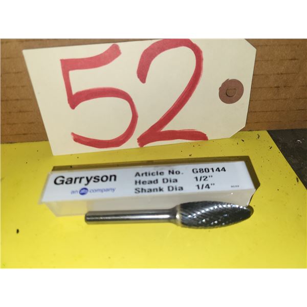 GARRYSON Carbide Burr shank 1/4" for hard steel / Stainless