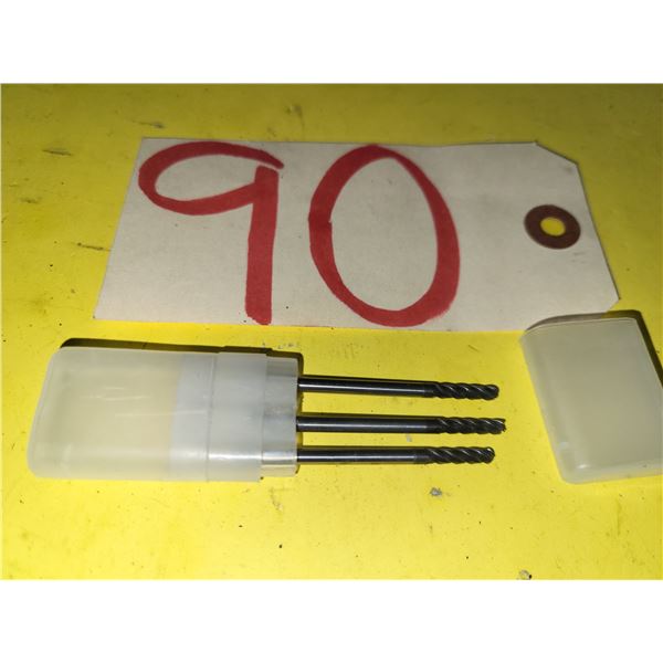 Lot(3) of Solid Carbide End Mill 1/8" 4fl. (2 ballnoses)