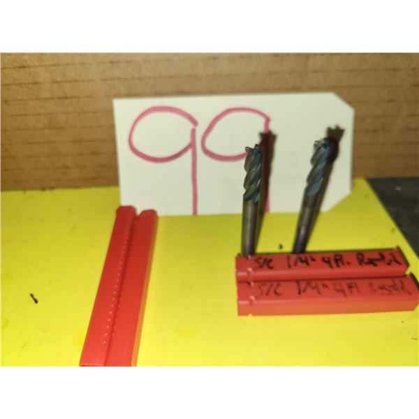 Set(2) of Solid Carbide End Mill 1/4" 4fl. Regrinded Tip