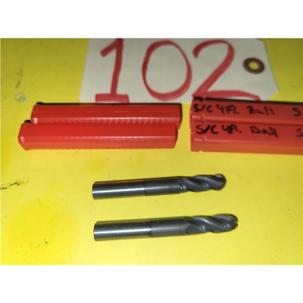 Set(2) of Solid Carbide BallNose End Mill 5/16" 4fl.
