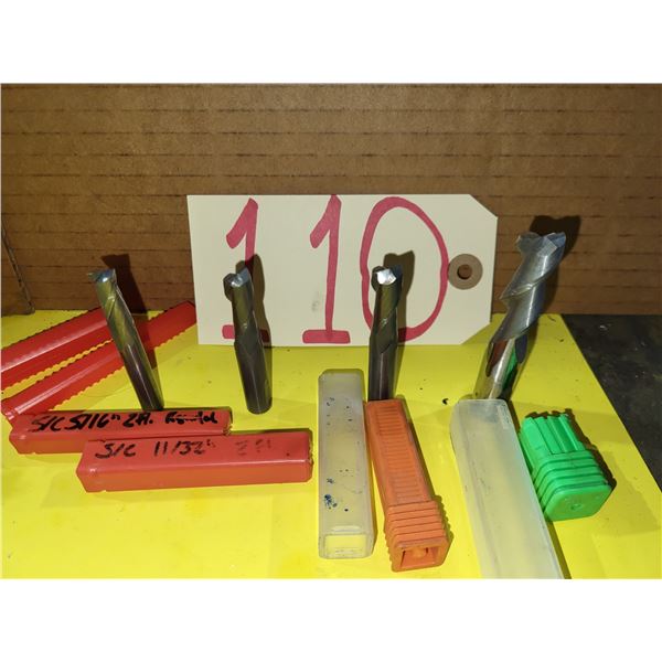Solid Carbide End Mill Set of 5/16" -11/32" -3/8" -1/2" 2fl.