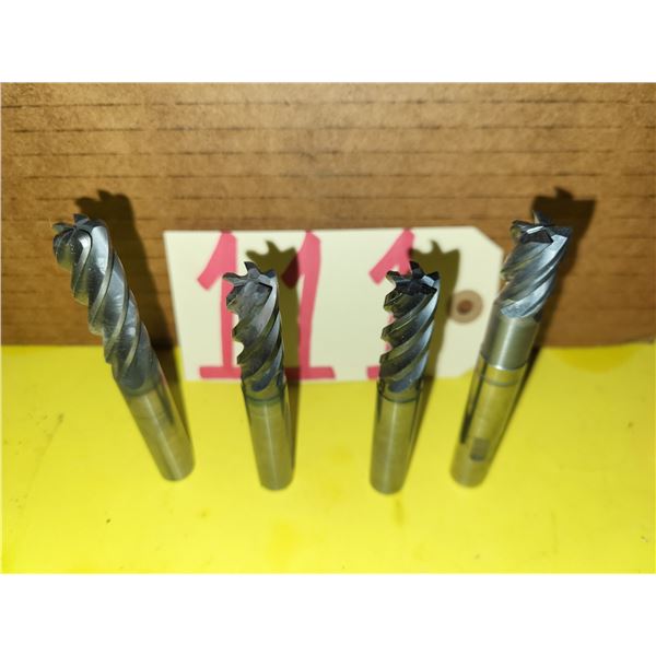 Lot(4) of assorted Solid Carbide End Mill 1/2"