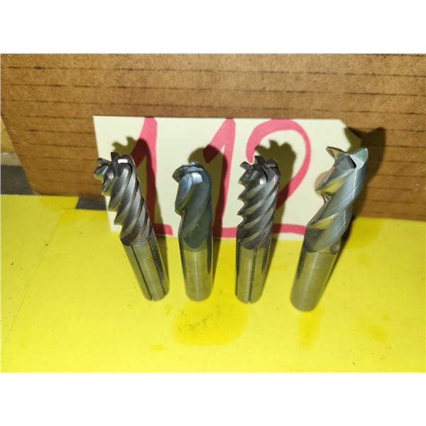 Lot(4) of assorted Solid Carbide End Mill 1/2"