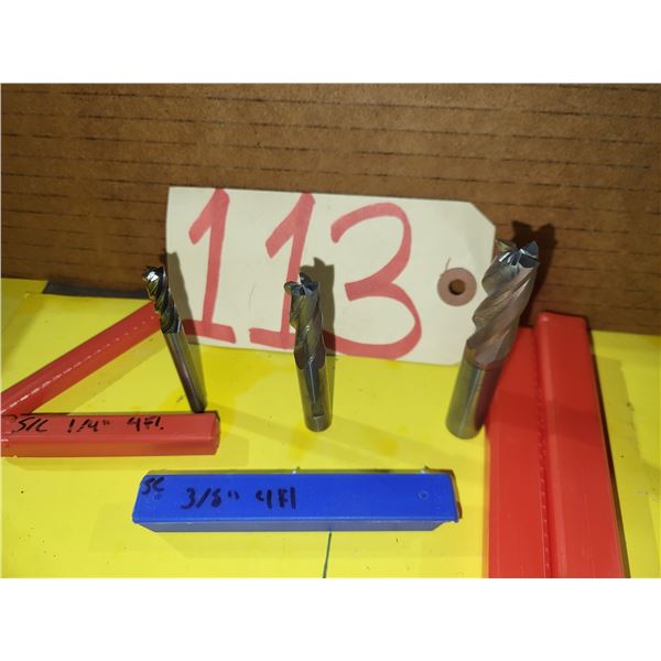 Solid Carbide End Mill Set of 1/4" -3/8" -1/2" 4fl.