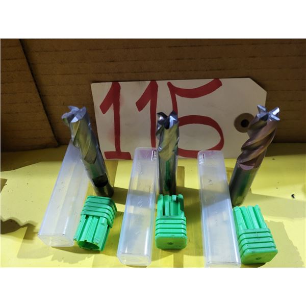 Lot(3) of Solid Carbide End Mill 1/2" 4fl. Regrinded tip