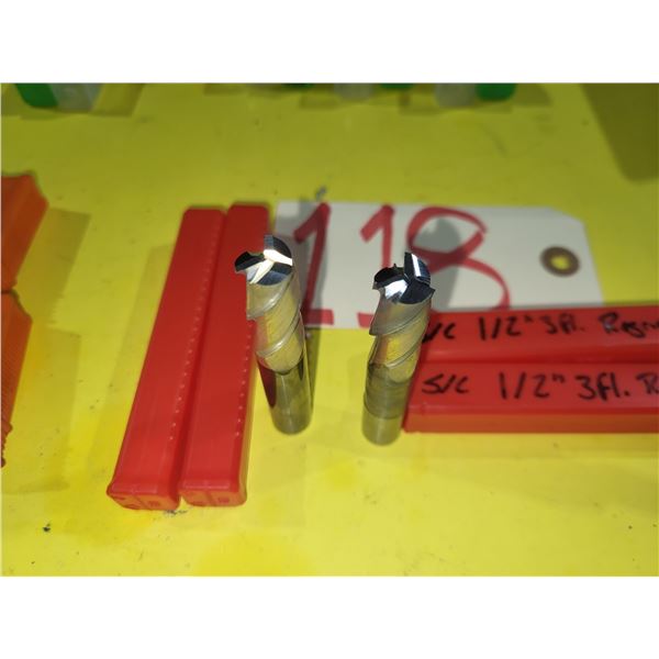 Set(2) of Solid Carbide End Mill 1/2" 3fl. Regrinded tip