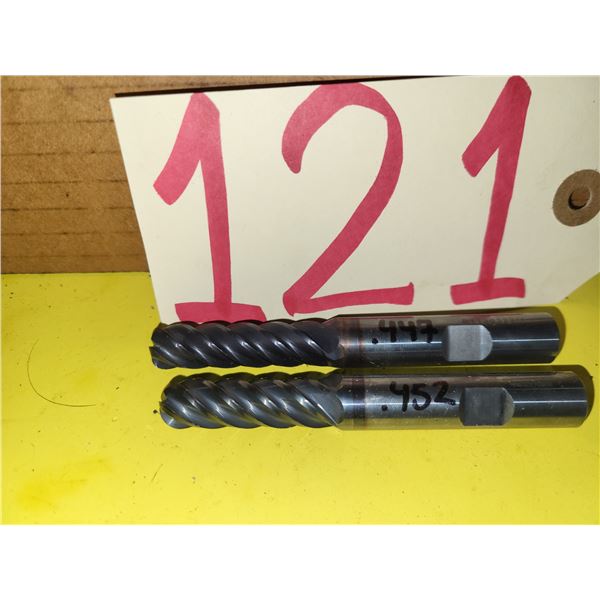 Set(2) of Niagara Solid Carbide End Mill .447" - .452" shank 1/2" 5fl. BullNose