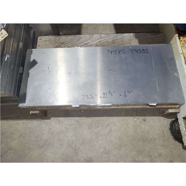 Aluminum Plate 28"1/4 x 11"5/8 x 1"1/4