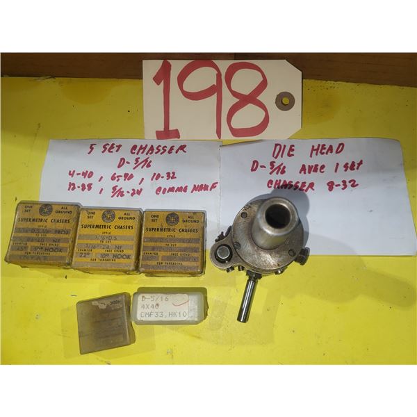 GEOMETRIC Die Head D-5/16" with Chasser D-5/16" (4-40 - 6-40- 8-32- 10-32- 12-28- 5/16"-24)
