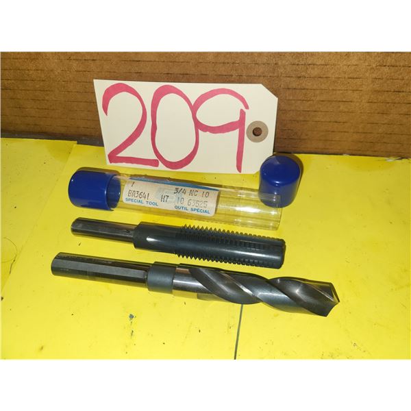 Set of Tap 3/4"-10 NC  & Drill 21/32" (3 flat shank)