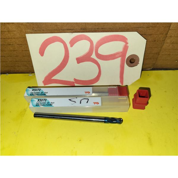 New YG Solid Carbide BallNose End Mill 6mm 4fl.