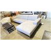 Image 1 : GREY MICROFIBER RIGHT HAND LOUNGE 3 SEAT SECTIONAL SOFA 115"W X 68"D X 32"H