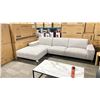 Image 2 : GREY MICROFIBER LEFT HAND LOUNGE 3 SEAT SECTIONAL SOFA 115"W X 68"D X 32"H