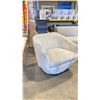 Image 1 : LIGHT GREY MICROFIBER MODERN SWIVEL TUB STYLE ACCENT CHAIR