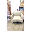 Image 2 : DIGIO LIGHT GREY ITALIAN LEATHER DESIGNER ARMCHAIR 39"W X 37"D X 34"H