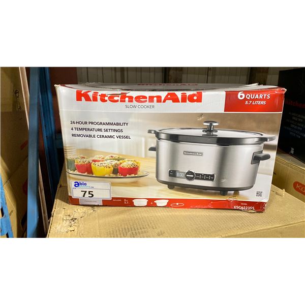 KITCHENAID STAINLESS STEEL 6 PINT 5.7 LITER DIGITAL PROGRAMMABLE ELECTRIC COUNTERTOP SLOW COOKER