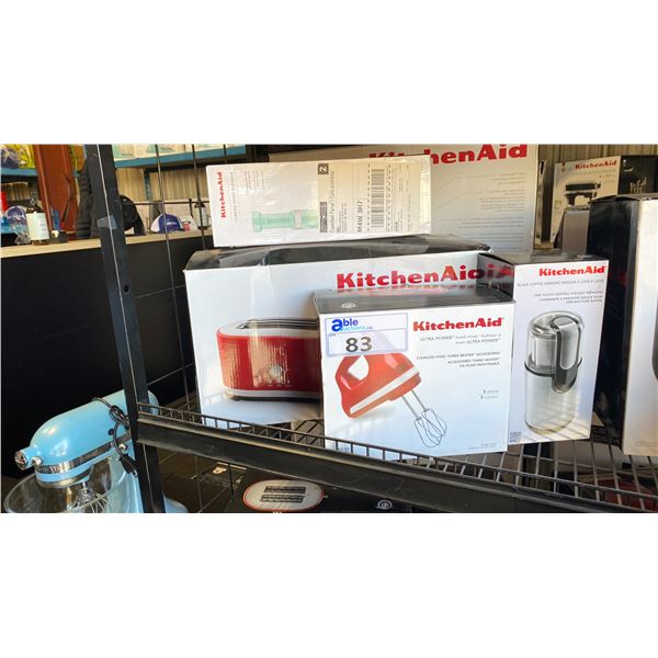 4 PCS OF ASSORTED COLOR / STYLE KITCHENAID ELECTRIC COUNTERTOP SMALL APPLIANCES INCLUDING: