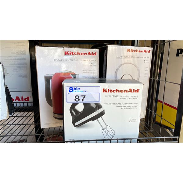 3 PCS OF ASSORTED COLOR / STYLE KITCHENAID ELECTRIC COUNTERTOP SMALL APPLIANCES INCLUDING: