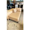Image 2 : EQ3 DESIGNER DARK CREAM LEATHER MODERN CHAISE LOUNGE