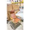 Image 1 : BROWN LEATHER OAK FRAMED DESIGNER ACCENT LOUNGE CHAIR