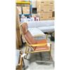 Image 2 : BROWN LEATHER OAK FRAMED DESIGNER ACCENT LOUNGE CHAIR