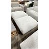 Image 2 : WHITE TEXTURED LINEN FABRIC 7 PCS MODERN DESIGNER DEEP SEAT SECTIONAL SOFA SET INCLUDING