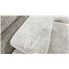 Image 4 : WHITE TEXTURED LINEN FABRIC 7 PCS MODERN DESIGNER DEEP SEAT SECTIONAL SOFA SET INCLUDING