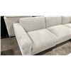 Image 2 : 6 PCS OF WHITE TEXTURED LINEN FABRIC MODERN DESIGNER DEEP SEAT SECTIONAL SOFA INCLUDING
