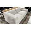 Image 2 : GREY / WHITE TEXTURED LINEN FABRIC 2 PCS MODERN DESIGNER DEEP SEAT SECTIONAL SOFA INCLUDING