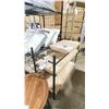 Image 2 : BLACK METAL / NATURAL WOOD MODERN 3 TIER SLIDING SHELF STORAGE STAND 39 1/2"W X 15"D X 32"H