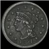 1851 Braided Hair Large Cent LIGHTLY CIRCULATED